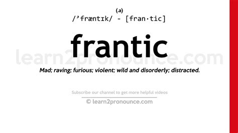 frantic definition|frantic searching.